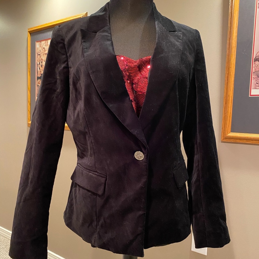 White House Black Market Black Velvet Blazer